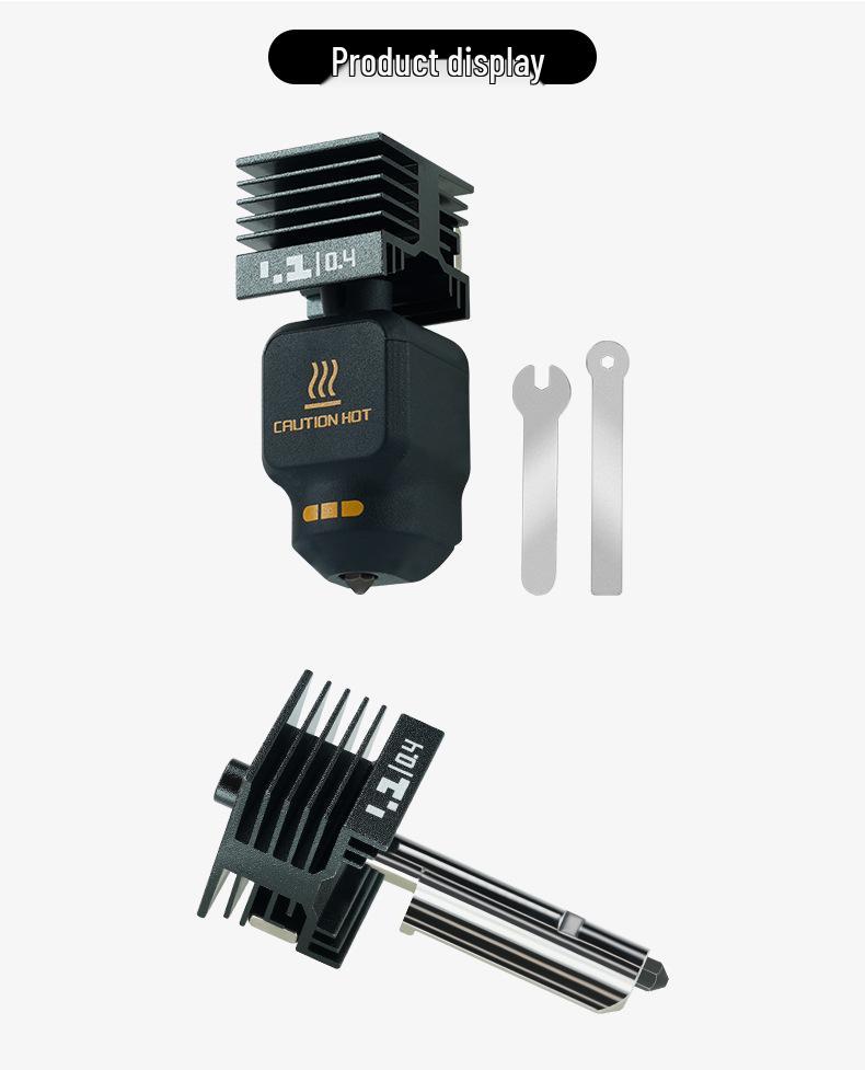 Kingroon Hotend Assembly for TuoT Zhu P2S with High-Flow Hardened Steel Nozzle (H2D/H2S/H2C Compatible).