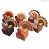 K1AE Turkey Patterned Gift Box Pack Of 12 For Holiday Treats Hands On Crafting Experience