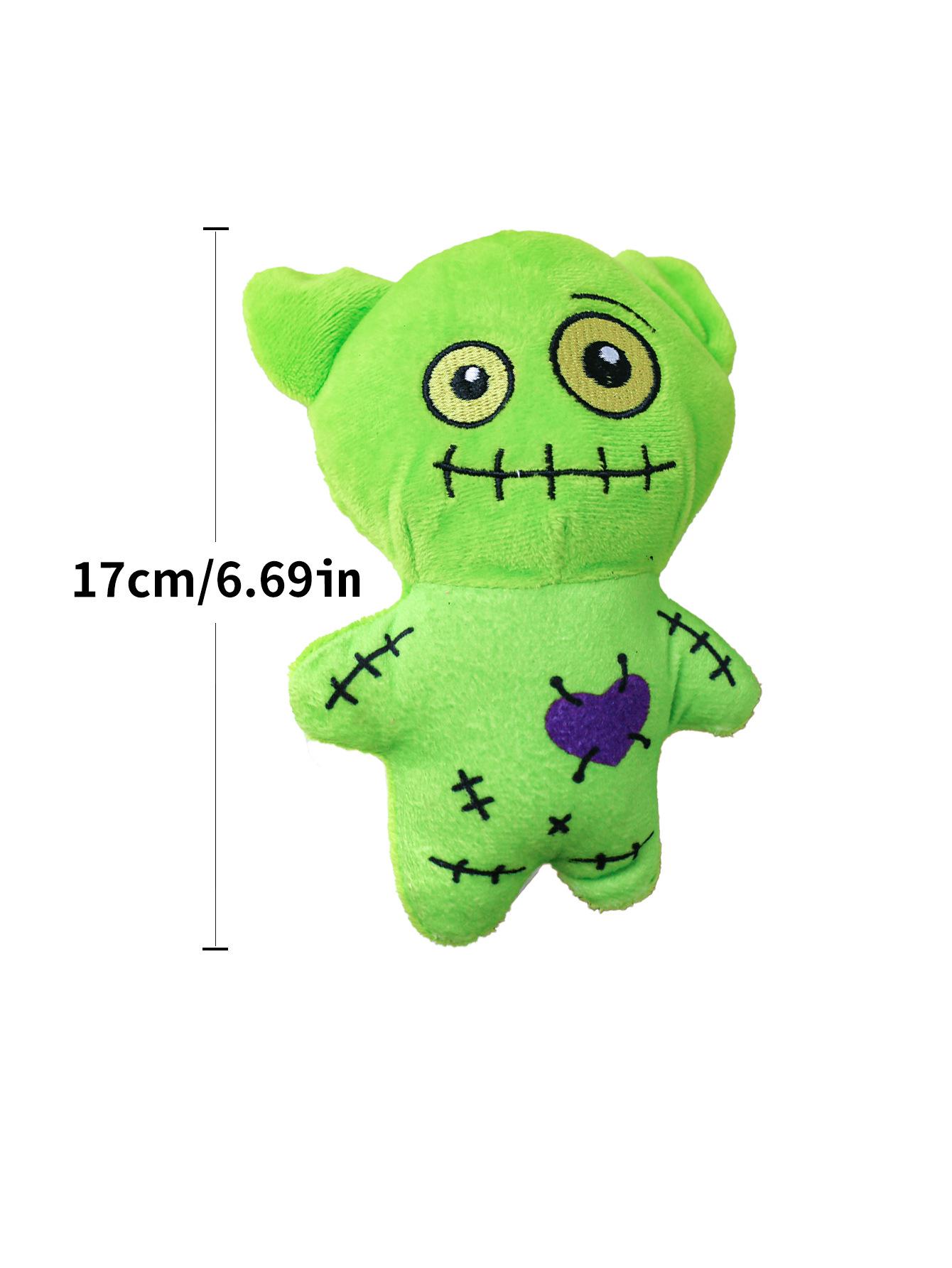 

Interactive Pet Dog Sound Toy: Green Monster & Purple Bat Plush Duo