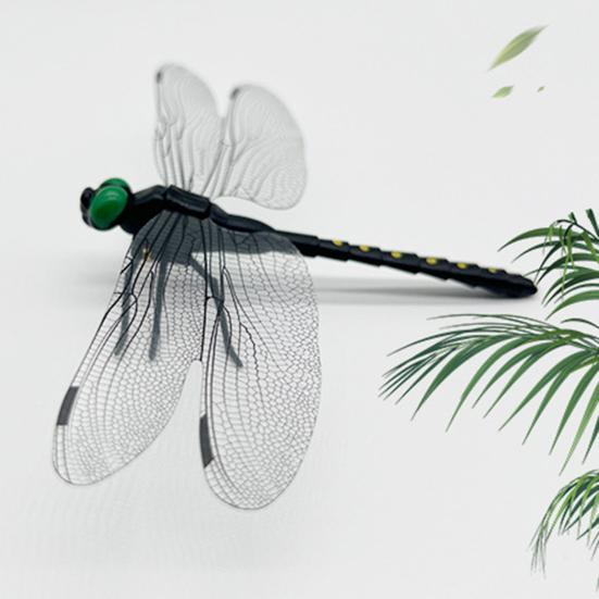 Fake Dragonfly Decoration with Clip Rod Portable Outdoor Camping Gnats Fly Repellent Simulated 3D Dragonfly Model Ornament Kids Educational Toy