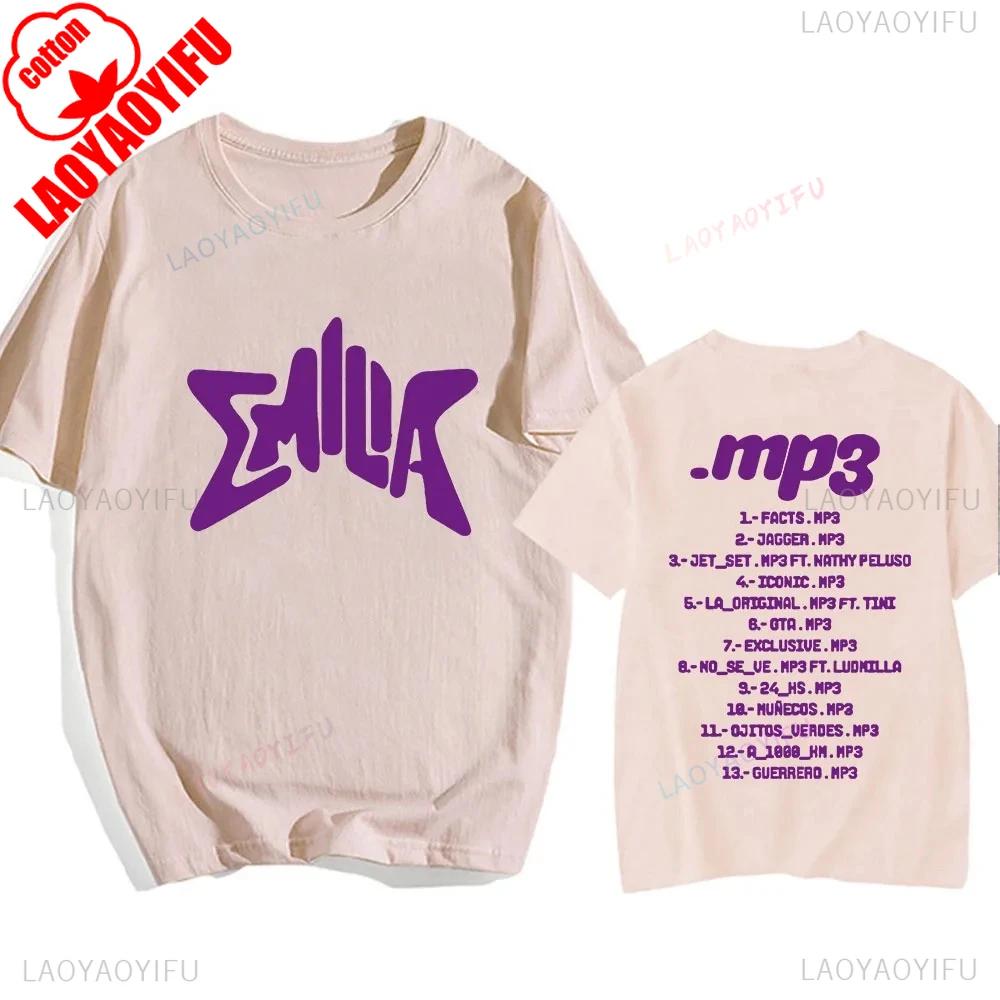 Emilia Mernes MP3 Graphic Tshirt Summer Oneck Short Sleeve Tee Cotton Hip Hop Streetwear Camiseta Printing Tops Unisex Clothing