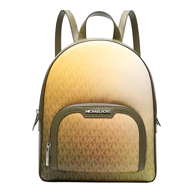 MICHAEL KORS Jaycee Gradient Presbyopia Printed Metal Accessories Coated Canvas Backpack Medium Women s Yellow with Green золотой