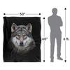JQ Licensing En Silky Wolf Head Supersoft Blanket