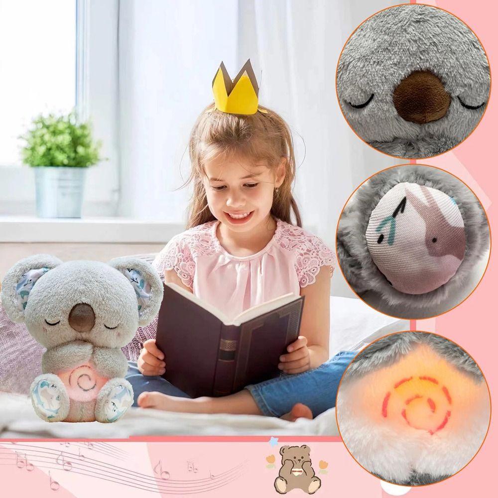Stuffed Animal Relief Koala with Light Sound Koala Musical Toy Rhythmic Breathing Koala  Baby Gifts