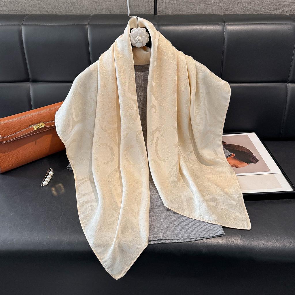 Spring Tencel Cotton Silk Scarf Fashion Classic Big Brand Style Square Scarf Shawl Women High-End Scarf Women