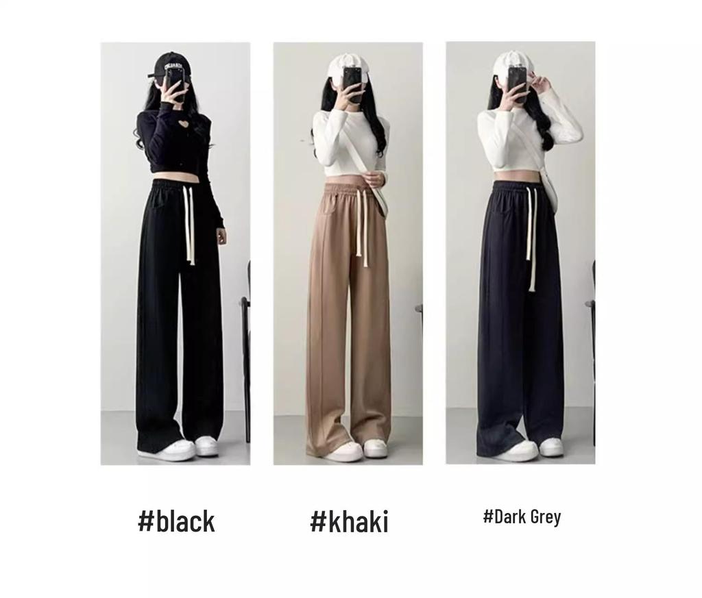 Gray Banana Women's Slimming Straight-Leg Track Pants - Petite 2025 Collection, Narrow Flare, Versatile Casual Wear for Spring and Autumn.
