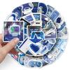 50 Retro Y2K Graffiti Blue Stickers for Journals & DIY Phone Cases
