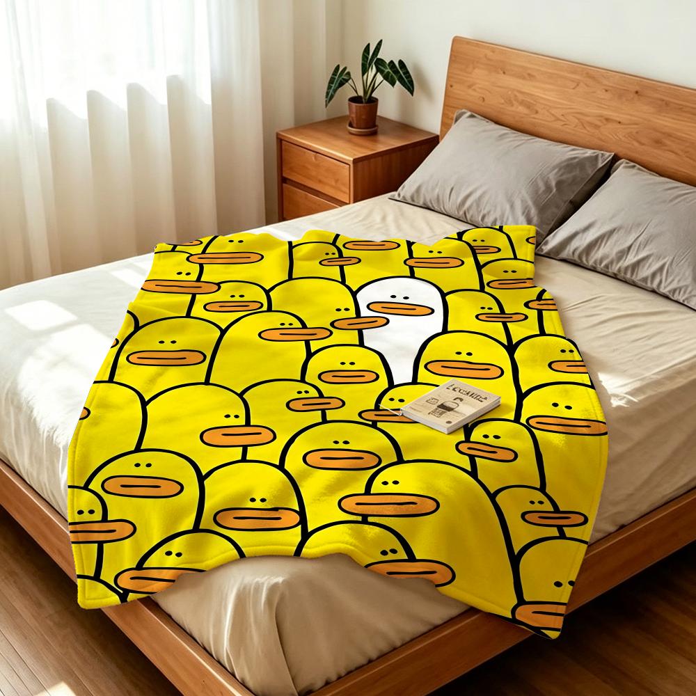 Art C-Cute Y-Yellow D-Duck Throw Soft Warm Flannel Fleece Throw Blanket for Sofa Bed Travel Home