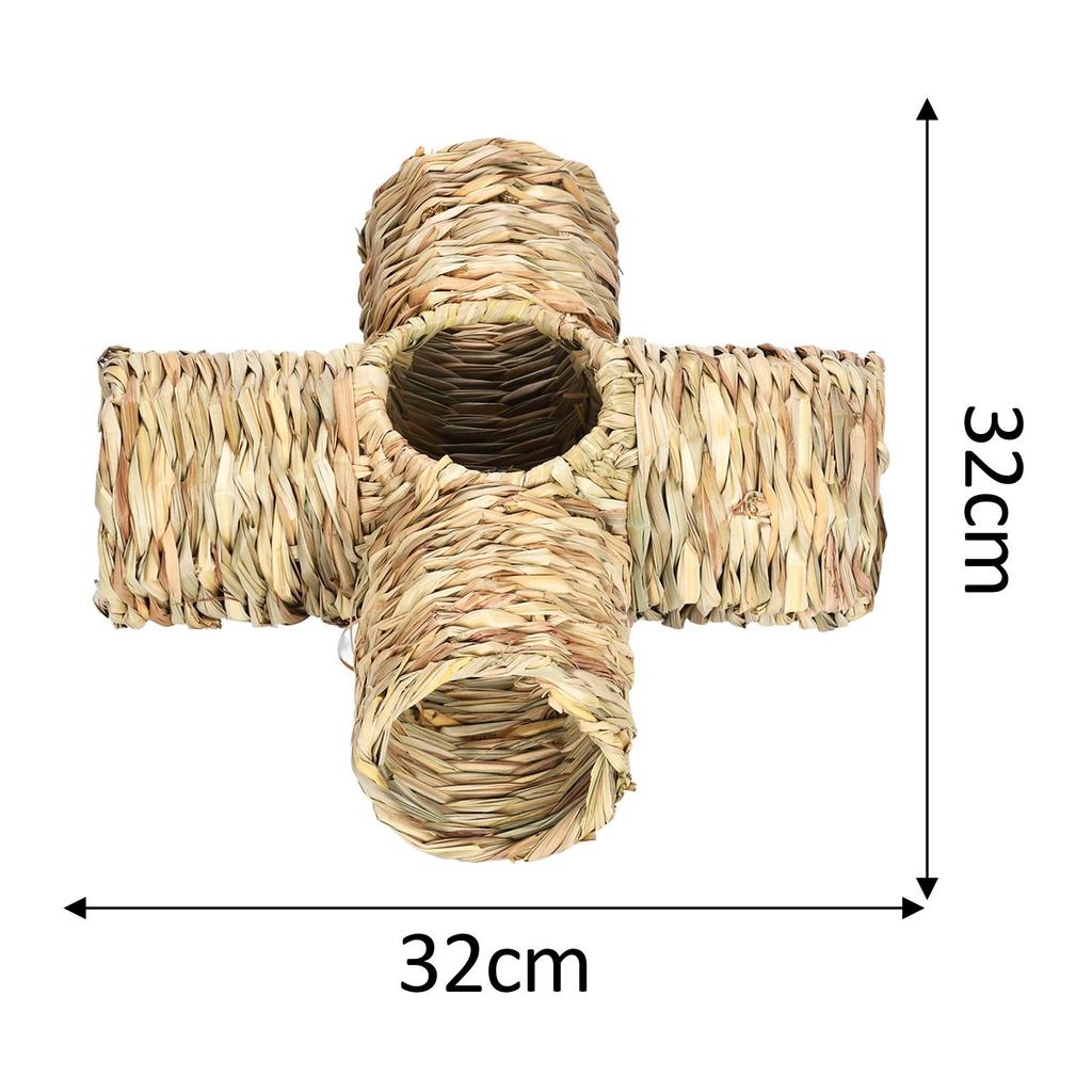 Hamster Grass Tunnel House Hideaway Nest Bunny Toy Lightweight Interactive Tube for Mice