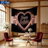 Birthday Rose Gifts Heart Party Backdrop, Polyester Banner for Wall Decor & Photo Props