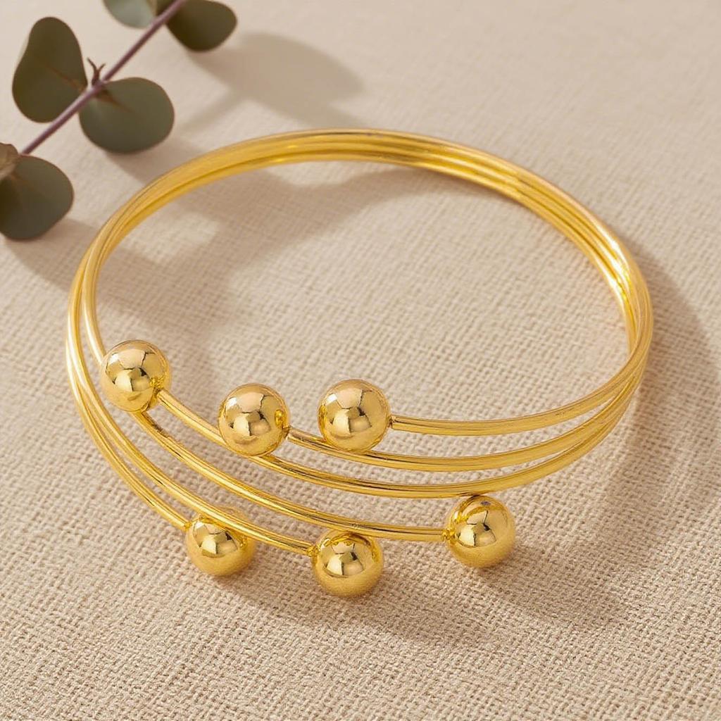 Metal Personality Gothic Exquisite Upper Arm Bracelet Opening Adjustable Multi-layer Ball Arm Ring Design Female