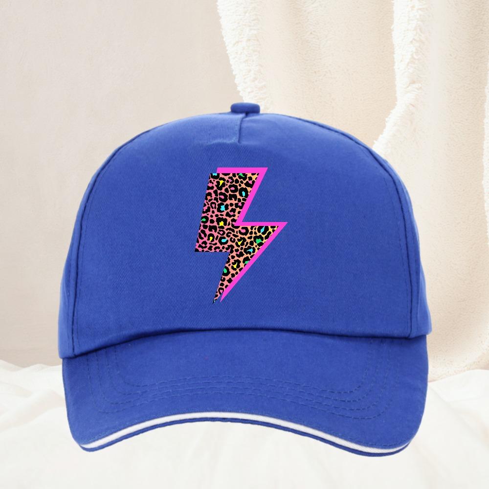 Cheetah and Neon Lightning Pattern Baseball Cap Hip Hop Women Unisexs Adjustable Adult outdoor travel hiking sunscreen hat