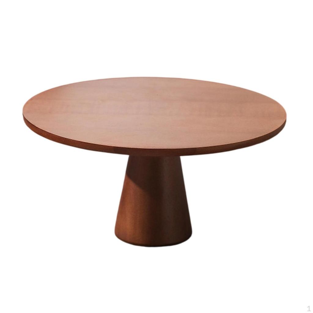 Acacia Wood Cake Stand Round Pedestal Tray with Tapered Base Elevated