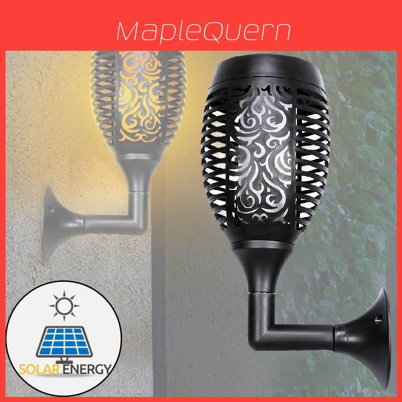 Solar Flame Light Outdoor Garden Patio Led Wall Torch Decorative Ip44 Waterproof