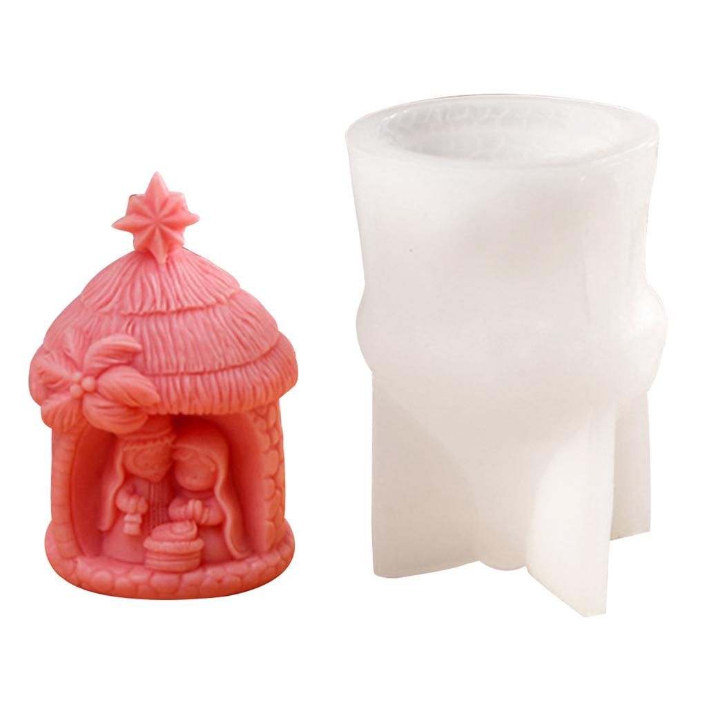 Holy Family Nativity Silicone Candle Mold Epoxy Resin Mould for DIY Soap Candle Making Handmade Craft Gypsum Decors