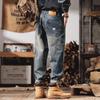American Heavy Retro Men's Jeans Autumn and Winter Straight Trendy Brand Annual Wear-resistant Tooling Logging Casual Pants