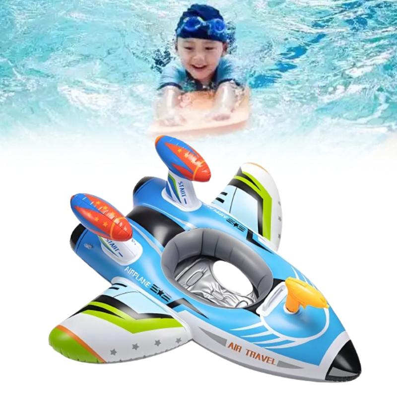 Airplane Kids Swim Ring Tube Inflatable Swimming Ring Seat Material Ecofriendly
