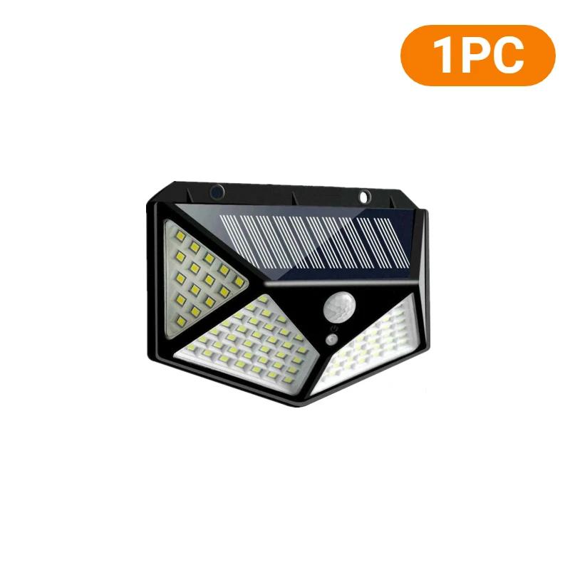 1-10Pcs 100 LED Solar Wall Lights Outdoor Solar Lamp PIR Motion Sensor Solar Powered Sunlight Street Light for Garden Light