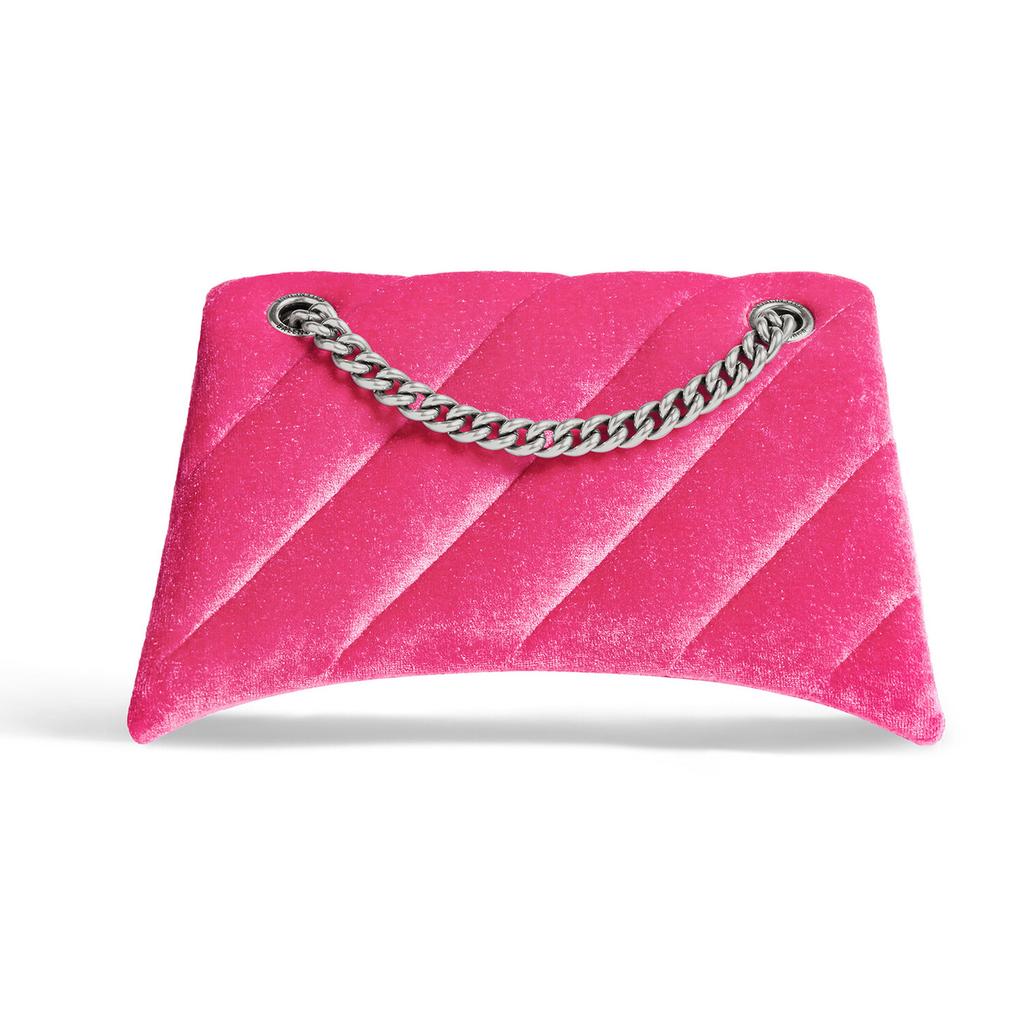 Balenciaga Studded Magnetic Closure Nylon Crossbody Shoulder Bag Small Women bags Bright-Pink 7163512AAPG5639