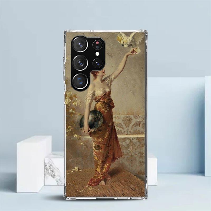 Paint Art Renaissance Phone Case For Samsung Galaxy S24 S25 Edge S26 Ultra S22 S23 Plus S21 + S20 FE Soft TPU Back Cover Galaxy