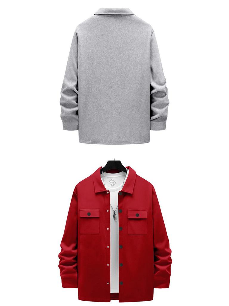 Men's Retro Heavy-Duty Fleece-Lined Single-Breasted Lapel Jacket