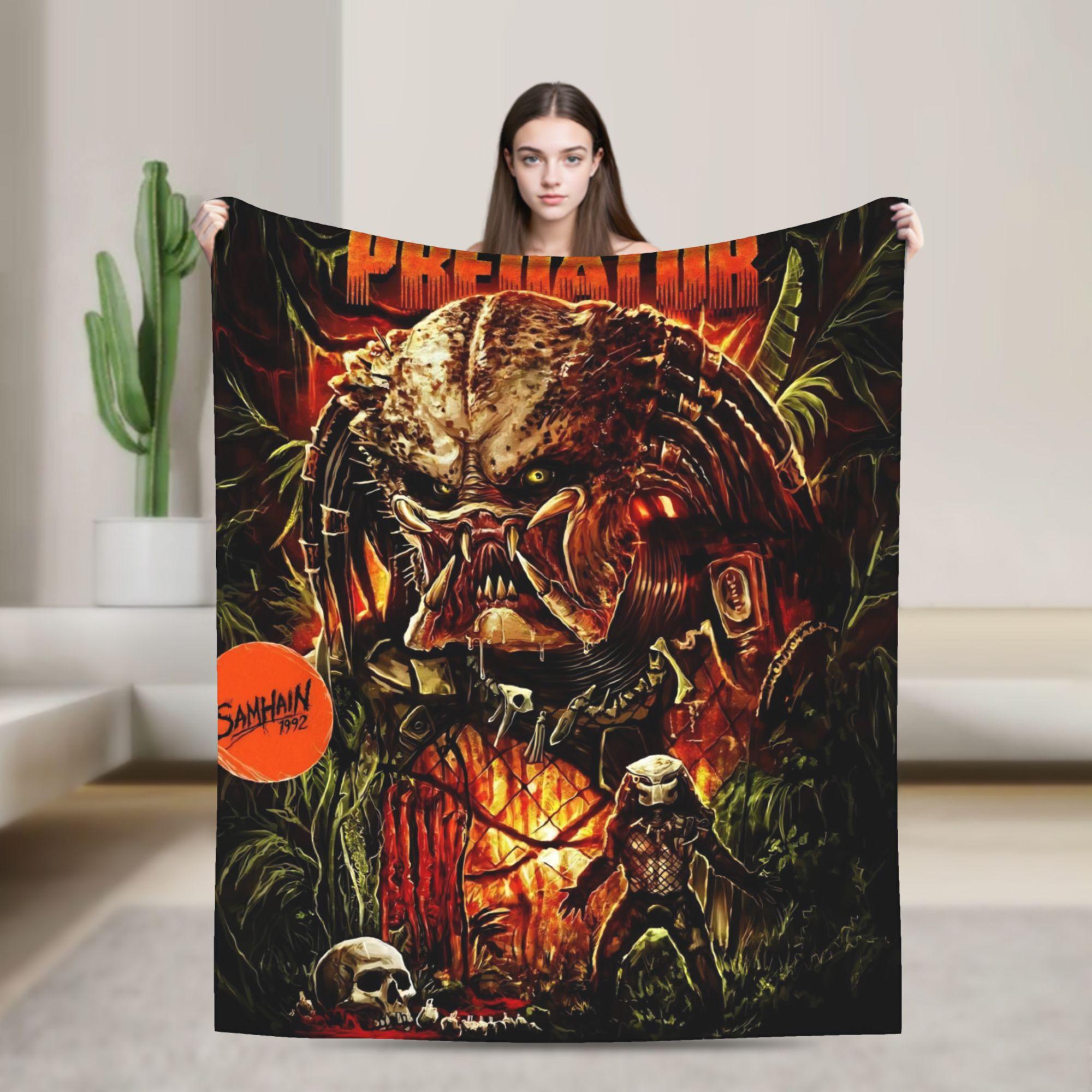 Predator Badlands 2025 Movies Blanket Soft Warm Pattern Plush Throw Blanket For Couch Chair Sofa Bed Flannel Bedspread Bed Cover 75x90cm