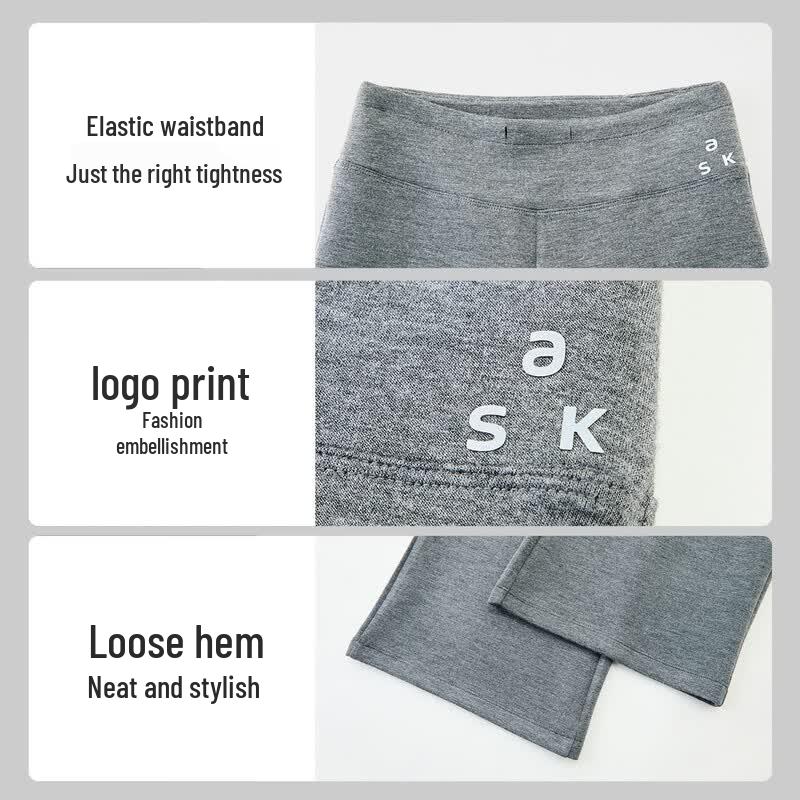 ASK JUNIOR Girls' Mid-Waist Wide-Leg Sports Pants