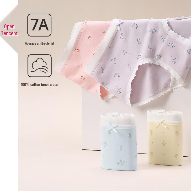 Fenteng Women s Antibacterial Cotton Mid-Waist Briefs EU 39