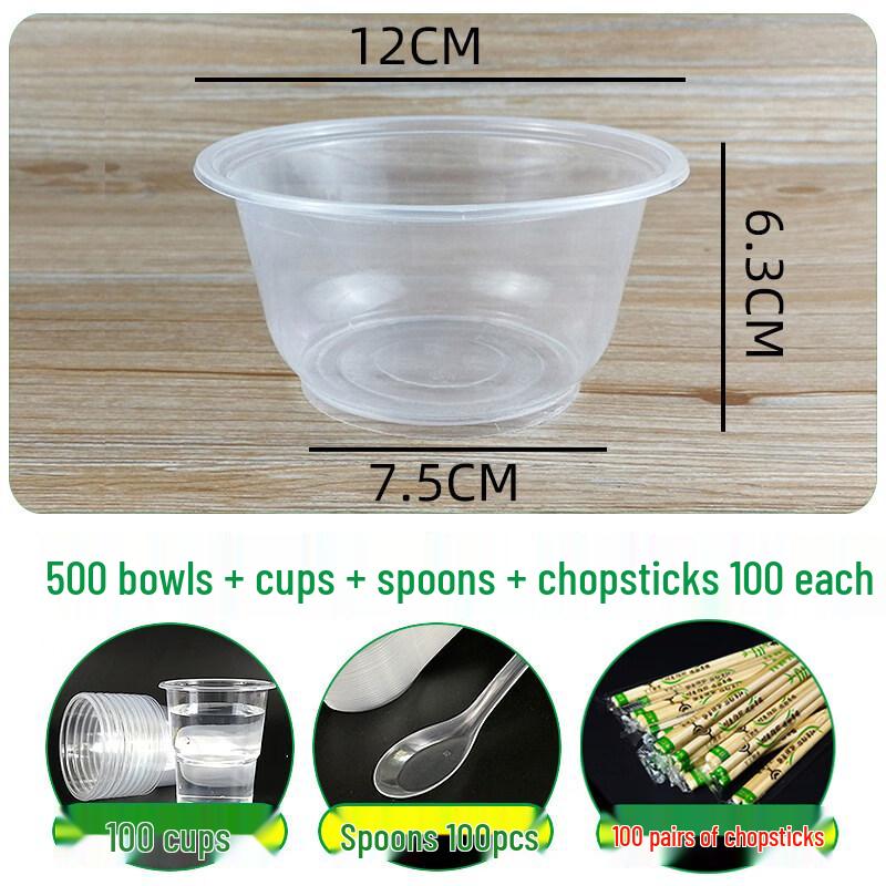 ZISIZ Disposable Plastic Bowl & Chopstick Set