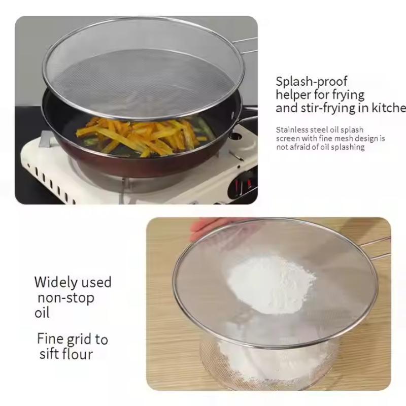 Stainless Steel Oil Mesh Pot Lid Cover Oil Cooking Splatter Screens Guard for Frying Pan Kitchen Accessories Gadgets Tools