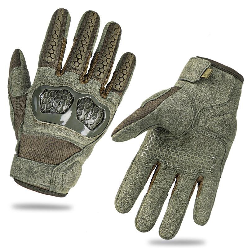 All-finger Gloves Outdoor Sports Fans Special Forces Seal Tactical Riding Anti-slip Touch Screen Tactical Gloves Men S зелёный