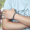 Thick Men's Trendy Punk S925 Sterling Silver Bracelets Retro Graffiti Skull Pattern Cuban Link Chain Bangle Jewelry