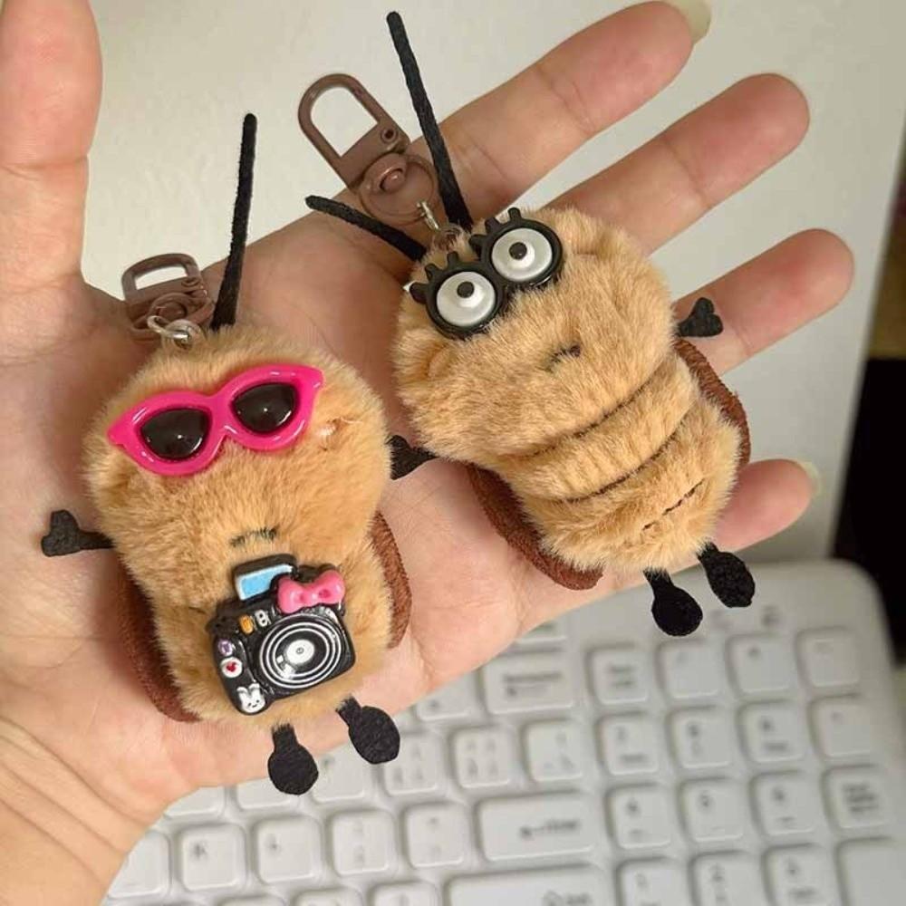 Bag Hanging Plush Cockroach Pendant Ornaments Car Key Ring Personality Cockroach Keychain Gifts