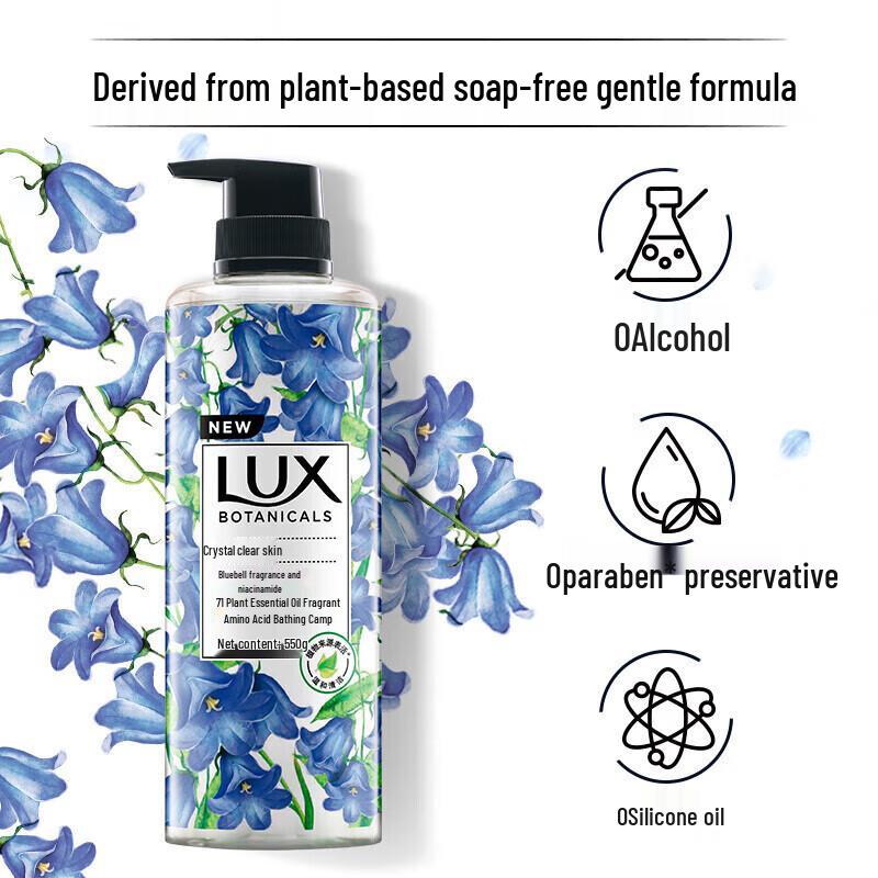 Lux Botanical Blue Wind Chime & Niacinamide Shower Gel
