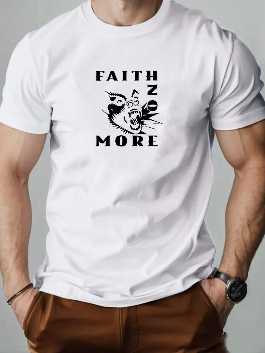 Unisex s Faith No More Logo & Wolf Graphic T-Shirt M