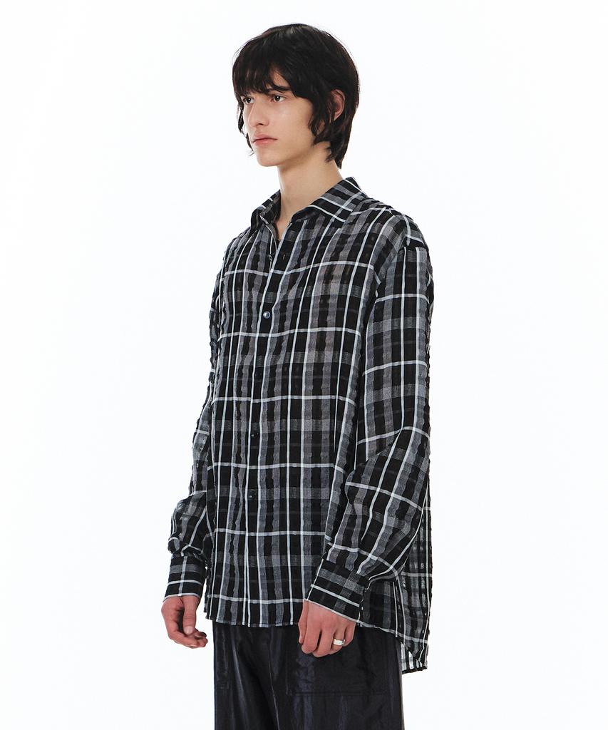 Yunse Unisex Check Shirt (Black)