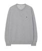 Henley Neck Sweatshirt Melange Gray