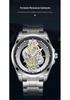 Jindun Double-Sided Transparent Hollow Waterproof Luminous Men's Quartz Watch