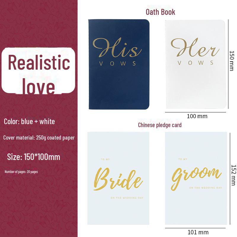 

Элегантный блокнот для свадебных клятв с горячим тиснением для жениха и невесты