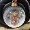 24" Inflatable Christmas Ball with LED Light Outdoor Blow Up PVC Ball Decorations with Santa/Reindeer/Snowman Figurine for Yard Pool Garden Decor