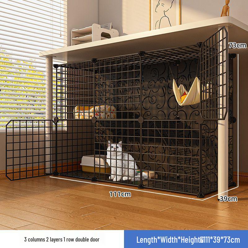 Indoor Cat Villa: Multi-Layer Winter Home & Toilet, Spacious Cabinet Bed