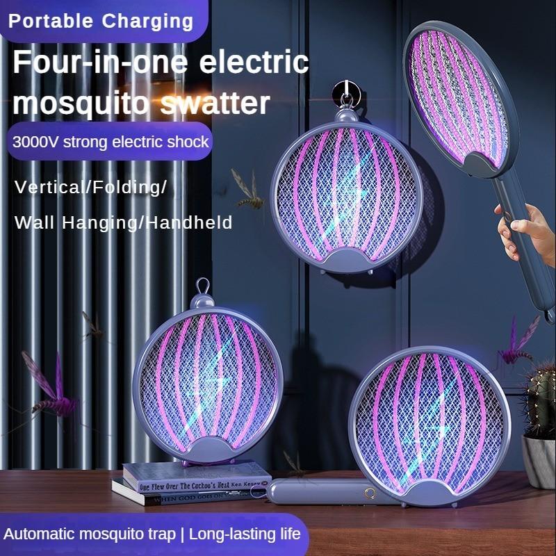 Rechargeable Folding Mosquito Swatter Fully Automatic Intelligent Fly Swatter Household USB Mosquito Repellent New