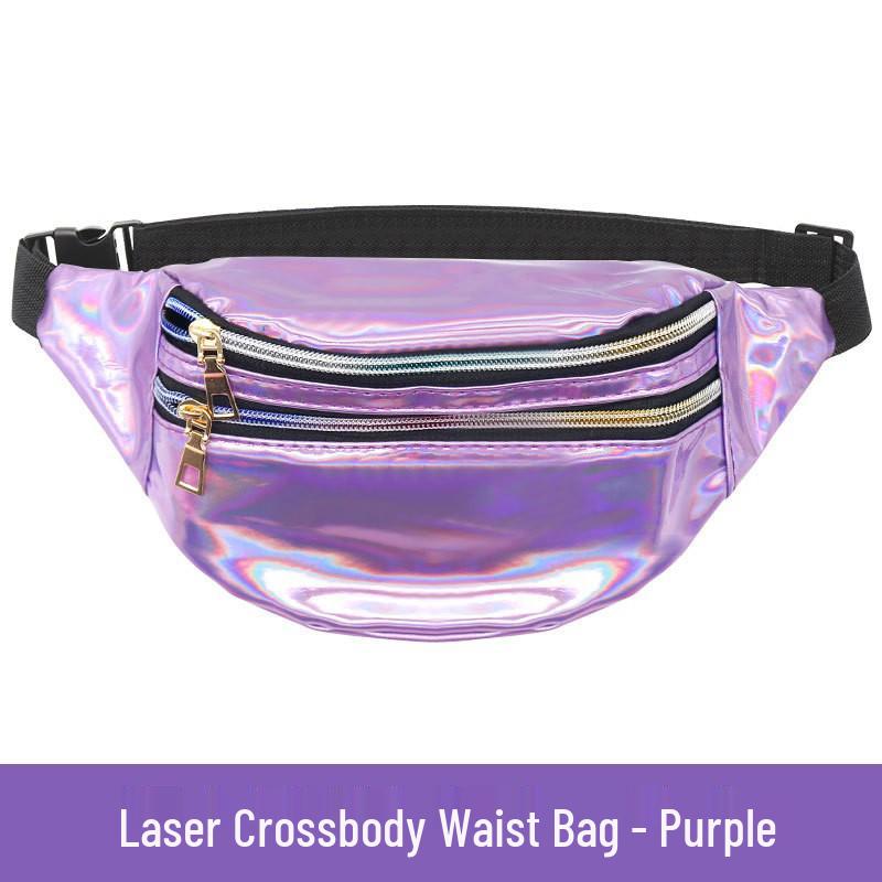 Colorful Laser Crossbody Running Waist Bag for Men and Women – Large Capacity Fitness Bag with Coin Purse and Phone Holder