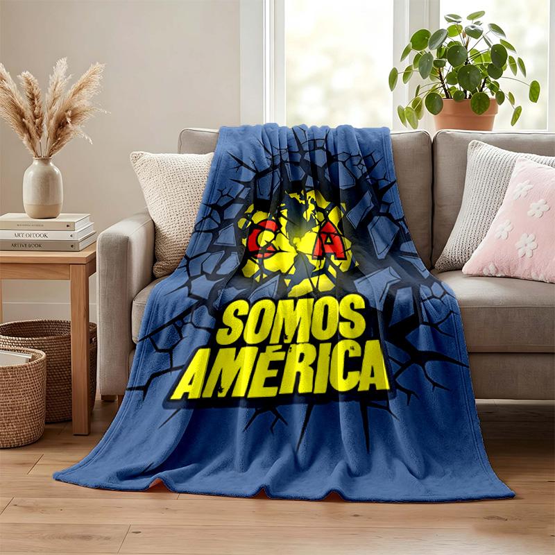 Club America blanket Flannel Blanket Soft Cozy Plush Throw for Sofa Bed Lightweight Home Decoration