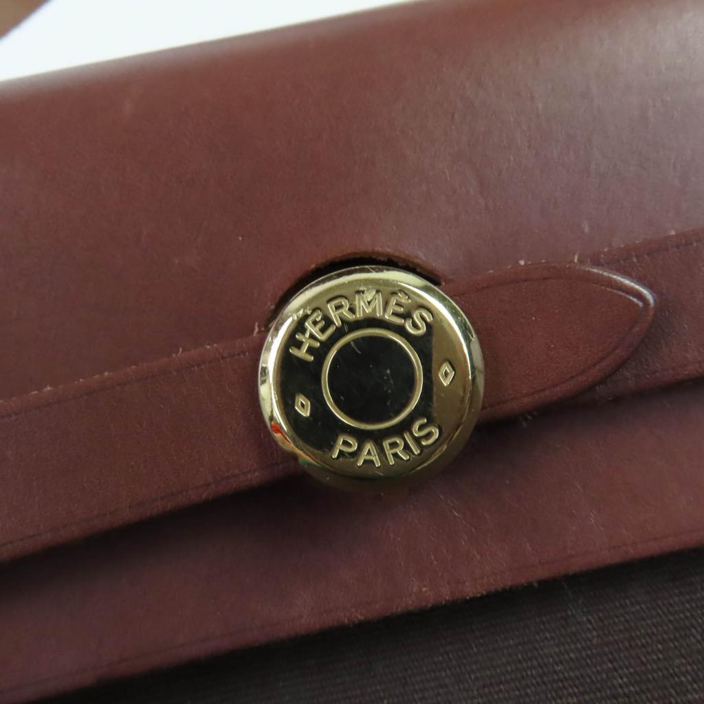 HERMES Shoulder Bag Herbag PM Vibrato Brown Towar Officier Women Used