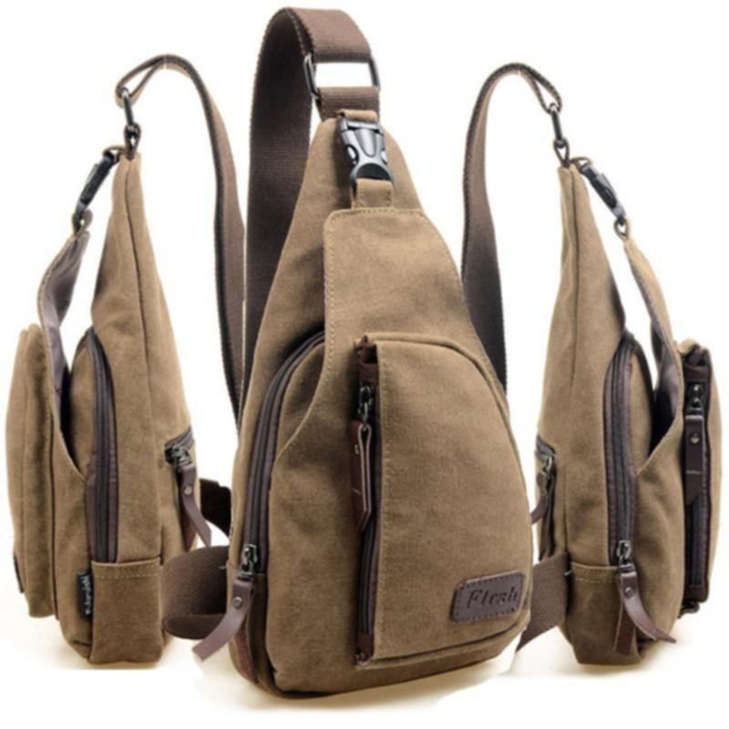 Mens Canvas Outdoor Travel Messenger Satchel Crossbody Shoulders Bag Backpacks