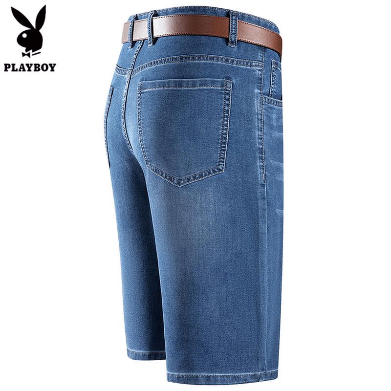 PLAYBOY Men s Relaxed Fit Summer Stretch Denim Shorts 40