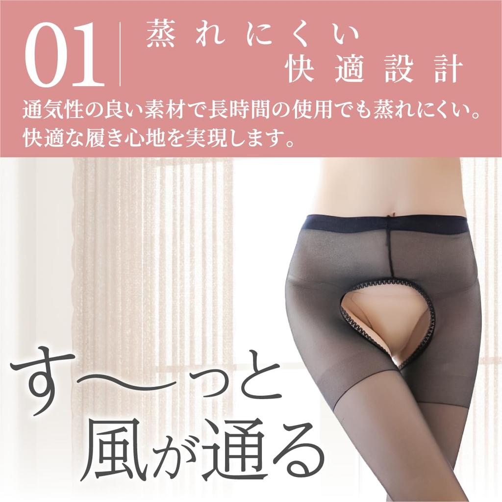 Open Crotch Hole Stockings Sexy Cosplay 3 Pair Set Extreme Pantyhose Hole Open Crotch Socks Large Size [MO FACTORY] Black/Beige/MIX