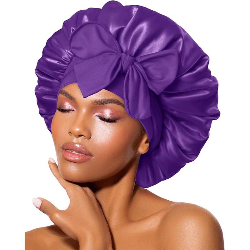 Wide Brim Satin Sleep Cap - Elastic Hair Protection for Women: Headscarf, Bath Cap, Hot Selling