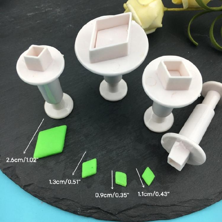 3 PCS DIY Fondant Stamps Multi-Shape Baking Accessories for Fondant Cake Cookie